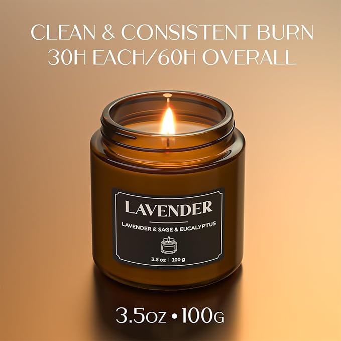 NORVENCE Scented Candles Gift Set, Stress Relief Candles for Home, Premium Soy Candle Set, Candles for Women and Men, Birthday & Christmas Gifts (Black & White, 7 oz)