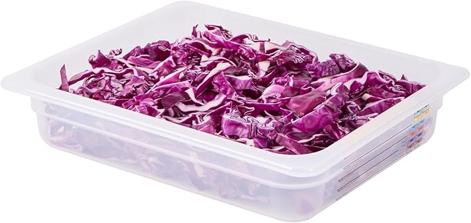 Restaurantware Food Pans Pack of 10 Plastic Rectangle Food Containers Half Size with Traceability Label, Storage Containers Dishwashable Hot Cold Friendly for Restaurants Buffet Commercial Use