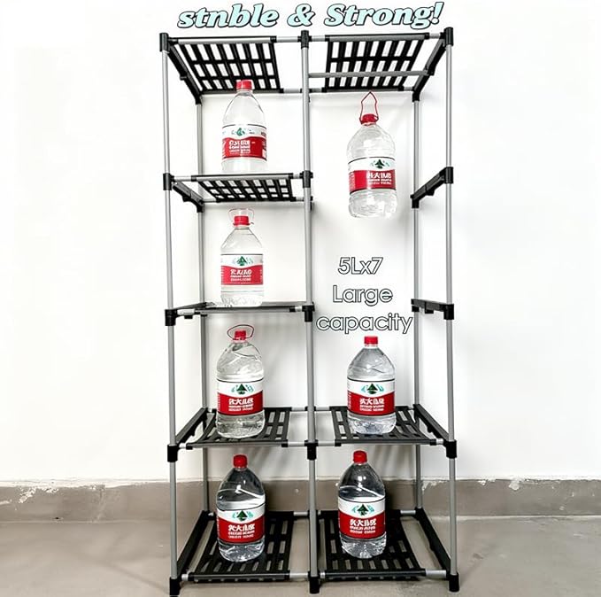 Portable Wardrobe, Clothes Organizer, Easy Hanger Wardrobe, Multiple Dividers and 3 Drawers, 6 Side Pockets Large Capacity (Durable Black)