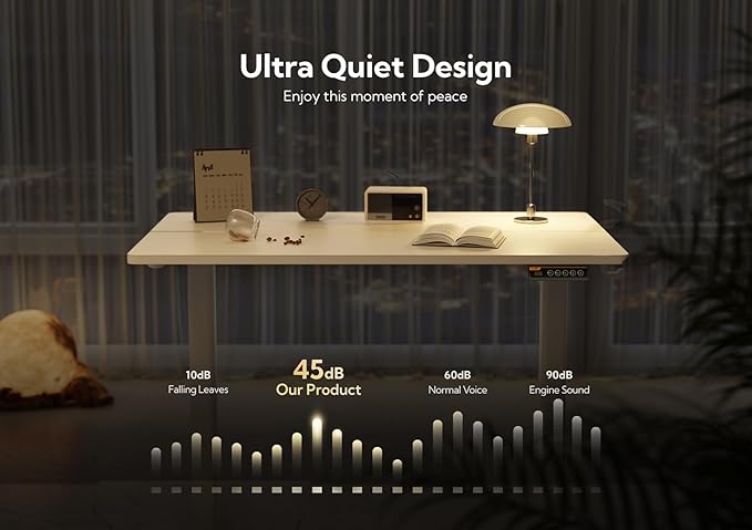 Claiks Electric Standing Desk, Adjustable Height Stand up Desk, 40x24 Inches Sit Stand Home Office Desk with Splice Board, White Frame/White Top