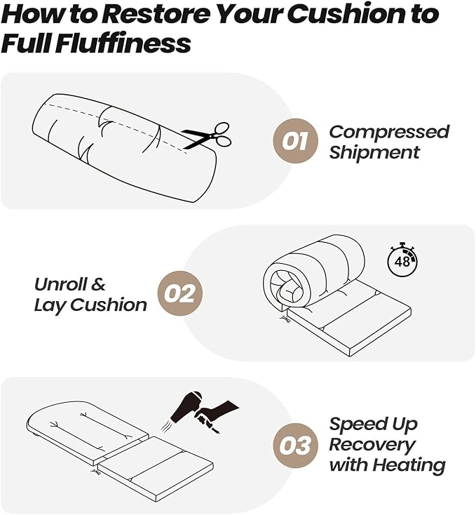 Crestlive Products Adirondack Chair Cushion Outdoor Rocking Chair Cushion Water Resistant 50x20 Inch High Back Patio Replacement Cushions, Beige