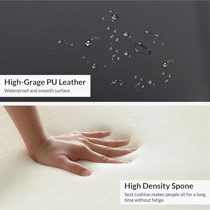 Dining Chairs, Modern PU Leather Dining Room Chair with Sturdy Metal Legs, Upholstered Seat Dinner Chairs Accent Side Chairs for Indoor Kitchen Living Room (Black, Set of 4)