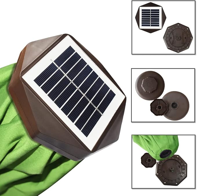 EliteShade USA 10-Year-Non-Fading Solar 9ft Market Umbrella with 80 LED Lights Patio Umbrellas Outdoor Table Umbrella with Ventilation, Macaw Green