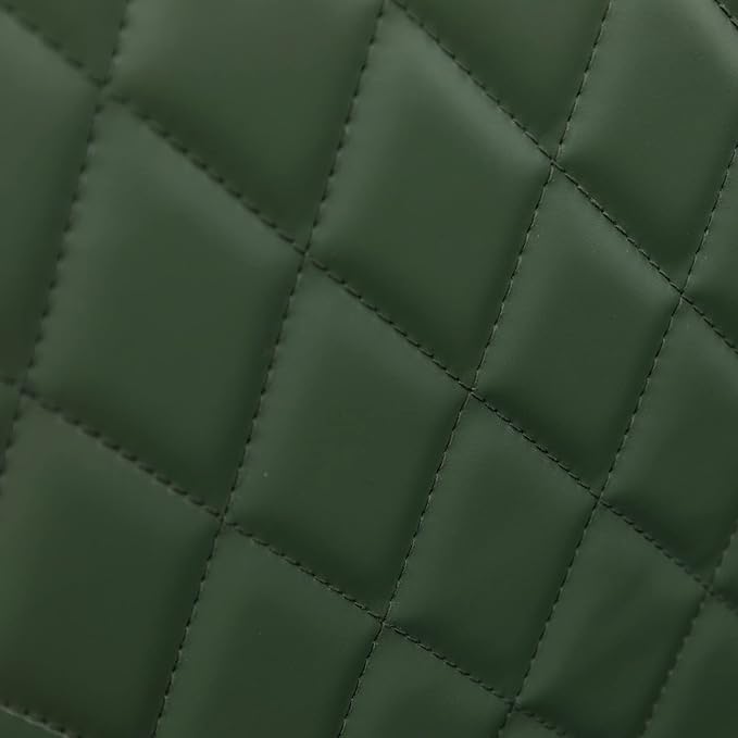 LUNLING Mid Century Modern Faux Leather Dining Chairs Set of 2, Green, Upholstered Seat, Metal Legs, Adjustable Foot for Kitchen Dining Room Desk Chairs