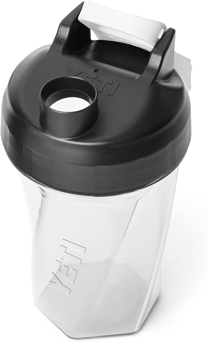 YETI Yonder Helimix Vortex Blender Shaker Bottle Holds up to 20oz | No Blending Ball or Whisk | USA Made | Portable Pre Workout Whey Protein Drink Shaker Cup | Dishwasher Safe, Clear