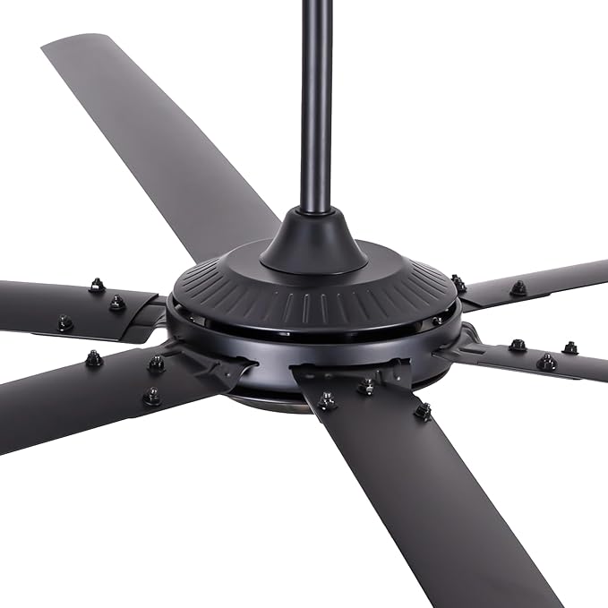 120 Inch Industrial Ceiling Fans without Lights, DC Motor Large Shop Garage Ceiling Fan with Remote, 36000 CFM High Airflow Big Ceiling Fan, Reversible Metal Fan for Warehouse Barn Commercial Space