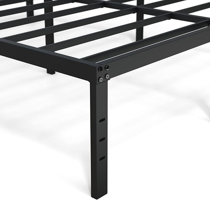 16 Inch Queen Bed Frame No Box Spring Needed, Heavy Duty Metal Queen Platform Bed Frame Support Up to 3000 lbs, Easy Assembly, Noise Free, Black