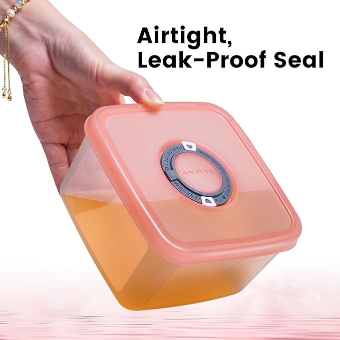 6-Piece Fruit Storage Containers for Fridge with Lids — BPA-Free Produce & Salad Keeper with Removable Colanders, Dishwasher & Microwave Safe, Multi-Size Meal Prep & Lettuce Saver