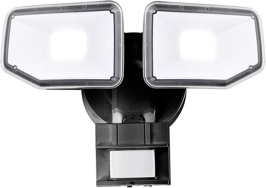 40W LED Security Lights Motion Sensor Light Outdoor, 180 Degree, 4000 LM Motion Security Light, 5000 K, ETL Water Resistant, Clear 2 Head Motion Detector Flood Light for Garage, Yard (Black)