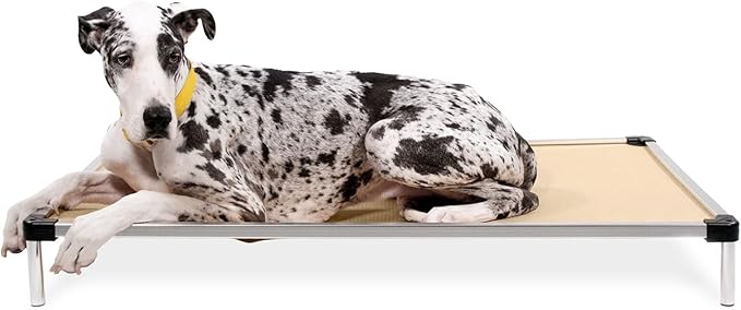 K9 Ballistics Chew Proof Elevated Cooling Dog Bed - Made for Aggressive Chewers, Virtually Indestructible, Ripstop Fabric with No Padding, Pre-Assembled - XXL, Sandstone