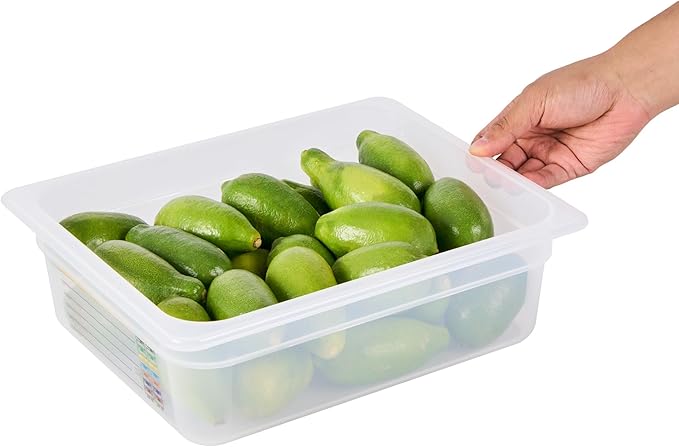 Restaurantware Food Pans Pack of 10 Plastic Rectangle Food Containers Half Size with Traceability Label, Storage Containers Dishwashable Hot Cold Friendly for Restaurants Buffet Commercial Use