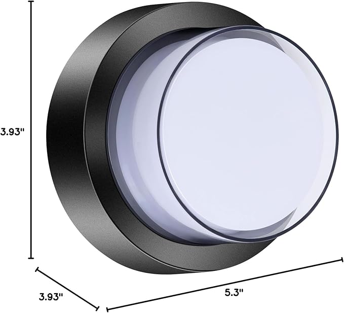 Outdoor LED Ceiling Flood Lights, Waterproof Modern Exterior Wall Light, 12W Anti Rust Outside Porch Light with 6000K Daylight Small Circle Wall Mount Fixtures for House Backdoor Yard Entryway
