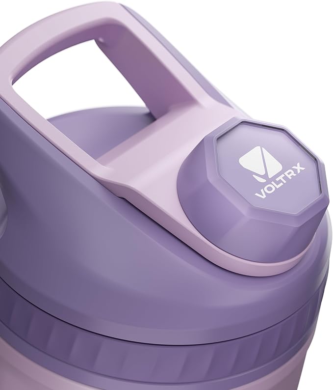VOLTRX ChillMix Shaker Bottle Insulated Stainless Steel - USB C Rechargeable Electric Protein Shake Mixer, Shaker Cups for Protein Shakes and Meal Replacement, Dream Purple, 16 oz
