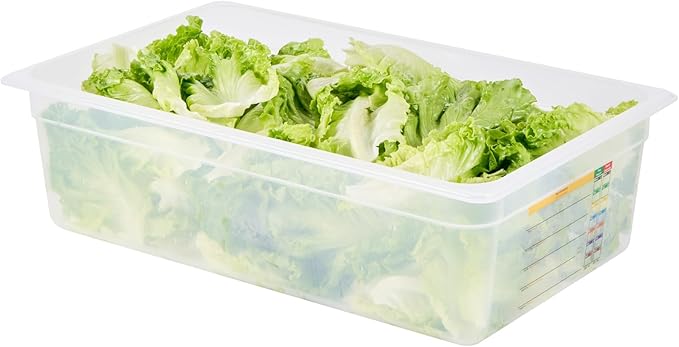 Restaurantware Food Pans Pack of 10 Plastic Rectangle Food Containers Full Size with Traceability Label, Storage Containers Dishwashable Hot Cold Friendly for Restaurants Buffet Commercial Use