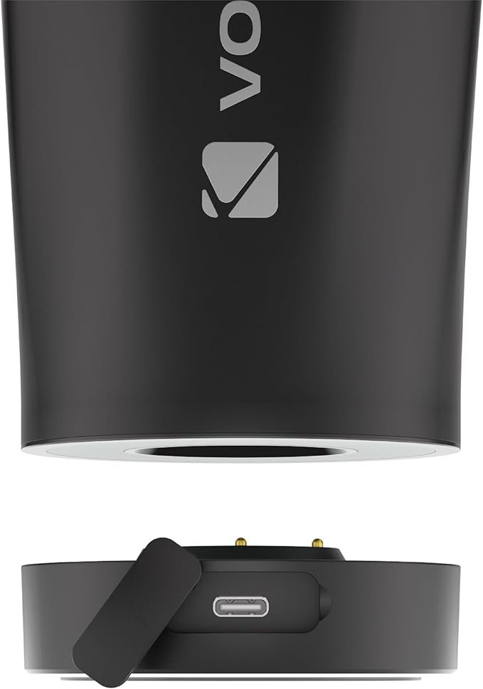 VOLTRX ChillMix Shaker Bottle Insulated Stainless Steel - USB C Rechargeable Electric Protein Shake Mixer, Shaker Cups for Protein Shakes and Meal Replacement, Obsidian Black, 16 oz