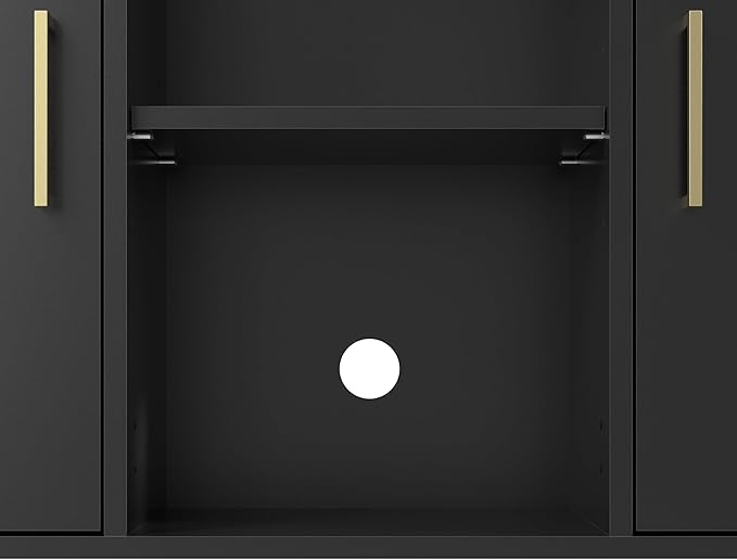 Bush Home Essence Accent Cabinet with Doors, Living Room Furniture, Essence Collection, Black Stipple