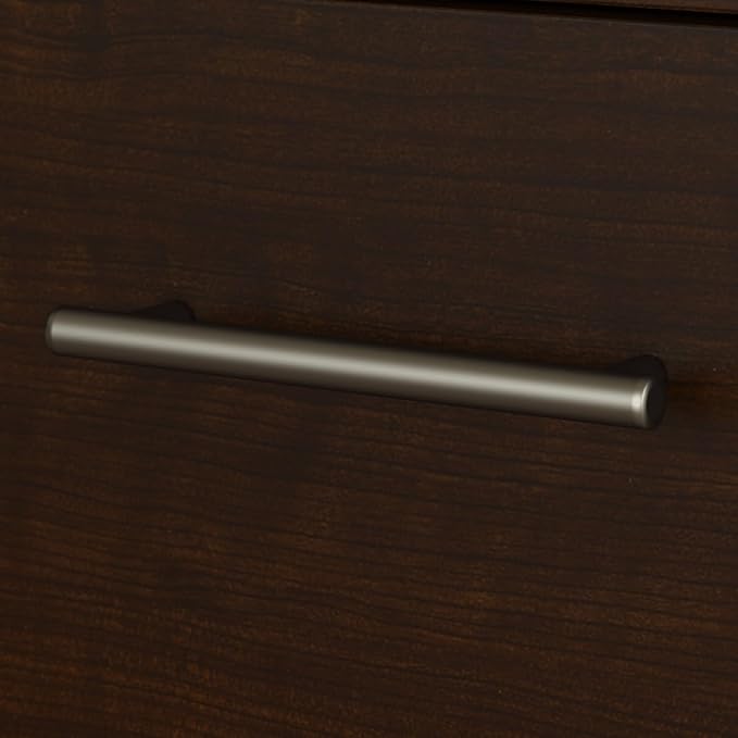 Bush Furniture Somerset 60W L Shaped Desk with Hutch in Mocha Cherry