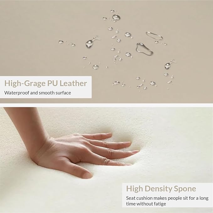 Dining Chairs, Modern PU Leather Dining Room Chair with Sturdy Metal Legs, Upholstered Seat Dinner Chairs Accent Side Chairs for Indoor Kitchen Living Room (Light Grey, Set of 6)