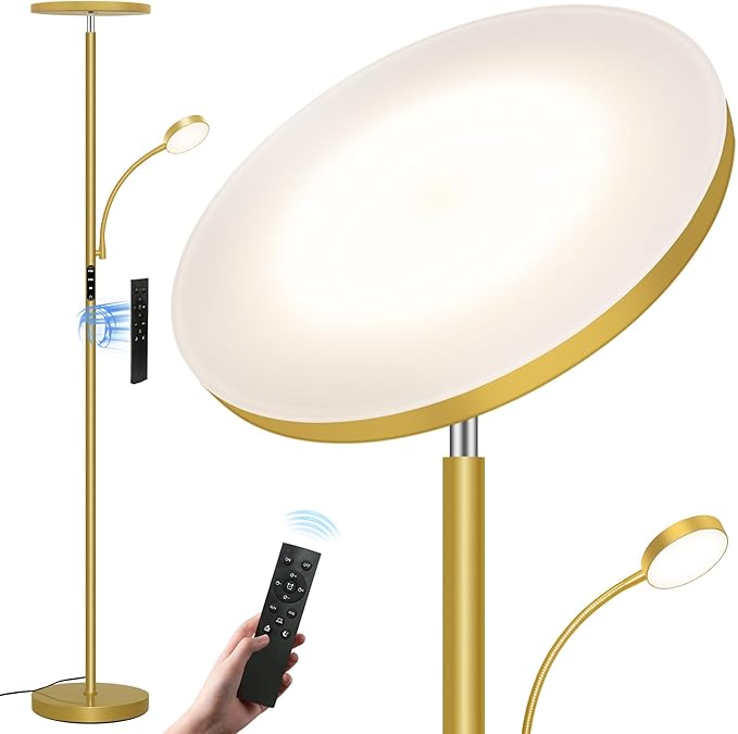 Floor Lamps for Living Room,42W/4200LM Bright Floor Lamp,2-in-1 Dimmable Standing Lamp with Reading Light,69'' Tall Lamp with Remote & Touch Control, Modern Floor Lamp for Bedroom,Office