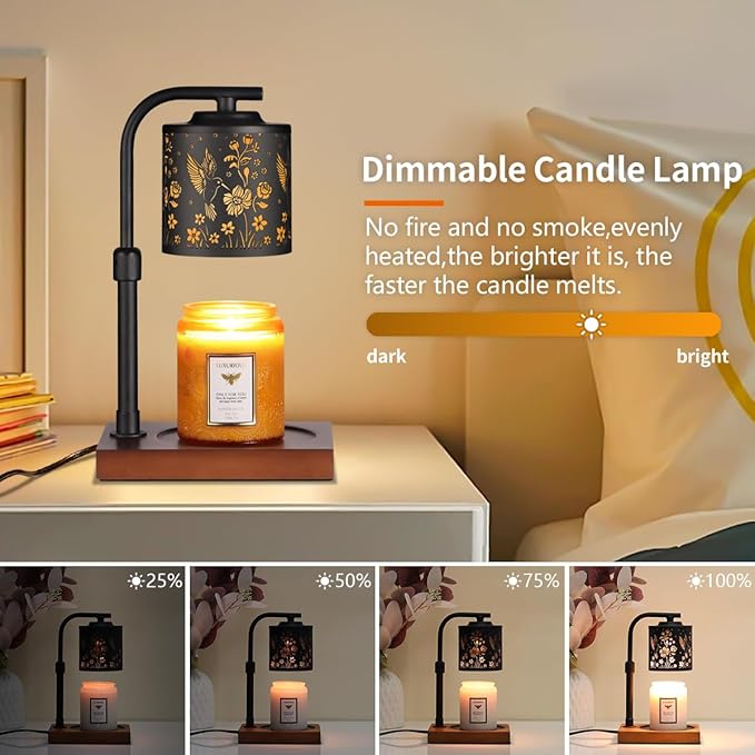 Candle Warmer Lamp with Adjustable Height Dimmable for New Home Decor Electric Candle Warmer for Jar Candles Birthday Gifts for Women Mom(Hummingbird)