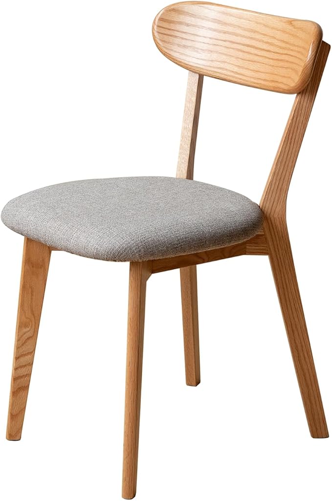 Solid Wood Dining Chair - FAS-Grade North American Oak, Heavy Duty Dining Chair with Ergonomic Curved Back,Padded Dining Chairs for Heavy People,Easy Assembly,400 lb Capacity