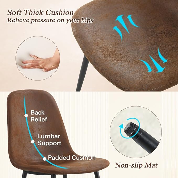 79" Large Dining Table Set for 8, Rectangular Wood Dining Room Table with 8 Suede Upholstered Chairs, 1.7" Thick Two-Color Wood Top & Sculpted Wave Legs, Modern Farmhouse Kitchen Table and Chairs Set