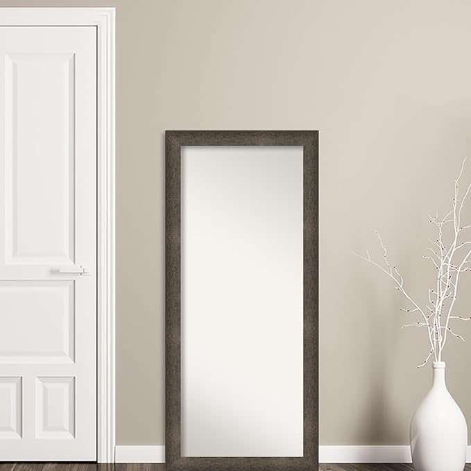 Amanti Art Bronze Full Length Mirror, 65x29 Dappled Light Bronze Tall Free Standing Body Wall Mirror Full Length for Dressing, Modern Wood Frame, Lean on Floor or Hang, Wall Decor