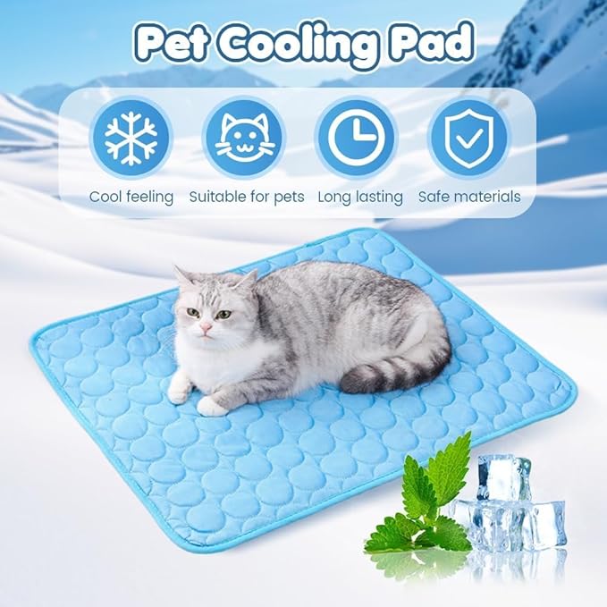 Dog Cooling Mat, Cooling Mat for Cats Dogs, Washable Cool Bed, Portable Pet Cool Pads for Dogs & Cats, Home & Outdoor (70cm X 100cm)
