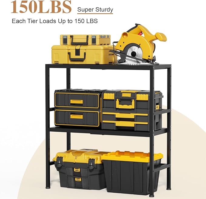 Expandable Metal Storage Shelves, 300 LBS Heavy Duty Metal Shelving Unit Rack For Pots And Pans Appliances Heavy Items, Adjustable 2 Tier Storage Shelf Rack Organizer For Kitchen Pantry Garage Laundry