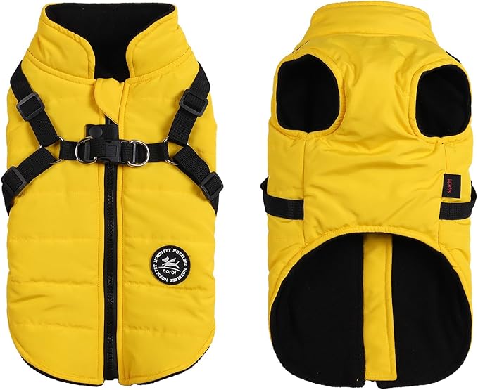 Norbi Dog Coat - Winter Jacket with Built-in Harness, Adjustable for Small to Large Dogs, Warm for Cold Weather