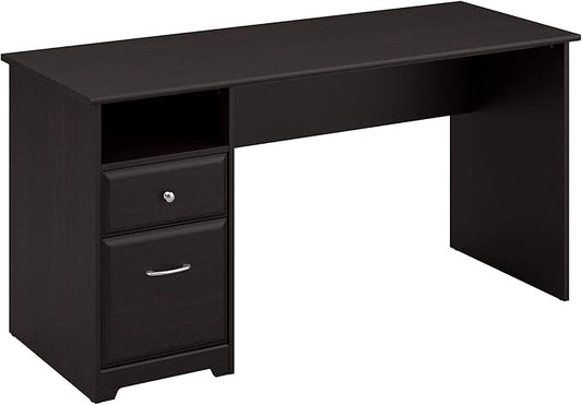 Bush Furniture Cabot 60W Computer Desk with Drawers in Espresso Oak, Workstation and File Storage, Desktop with Organization Solutions for Home Office