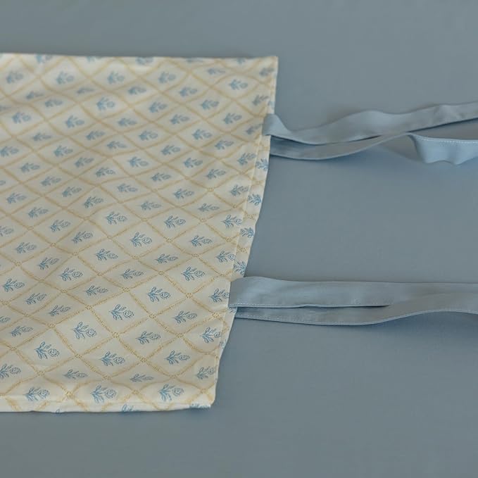 Blue Floral Duvet Cover Twin XL Garden Style Soft Cotton Floral Bedding Comforter Cover Plaid Grid Design Vintage Blue Flower Duvet Cover with 2 Bowknot Pillowcases Botanical Cottagecore Bedding Sets