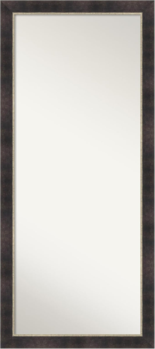 Amanti Art Bronze Full Length Mirror, 65x29 Odin Antique Bronze Tall Free Standing Body Wall Mirror Full Length for Dressing, Modern Contemporary Wood Frame, Lean on Floor or Hang, Wall Decor