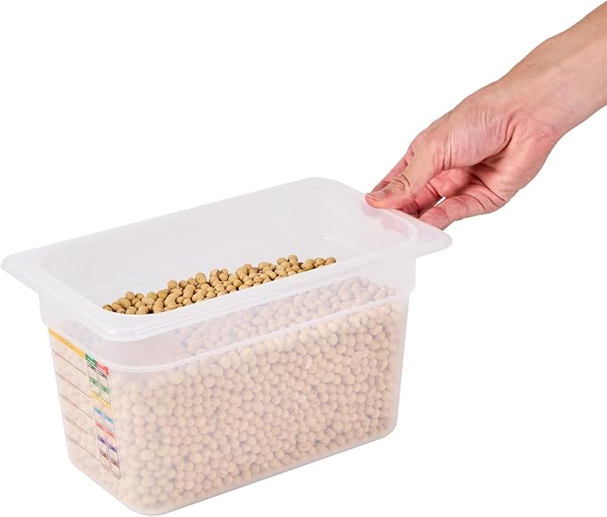 Restaurantware Food Storage Container 1 Pack of 10.3 x 6.2 x 5.9 Inches Plastic Stackable Storage Box White Reusable Label Container Dishwasher Safe For Restaurants And Kitchens