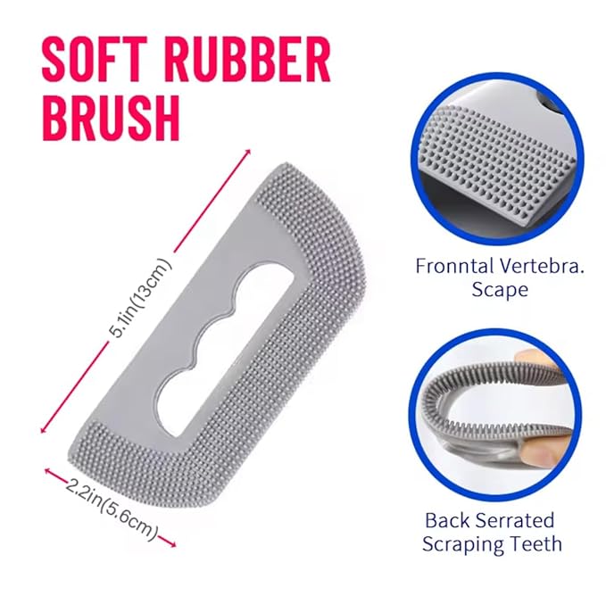2-in-1 Pet Grooming Glove & Rubber Scrubber – Deshedding Brush Mitt for Dogs & Cats – Gentle Hair Remover for Long & Short Hair, Furniture & Sofa Cleaning – Blue, Right Hand