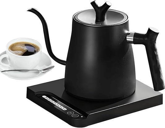 Gooseneck Electric Kettle Temperature Control & Keep Warm, 7 TEMP Control Electric Kettles for Boiling Water,Quickly Heating Kettle Electric Stainless Steel for Coffee & Tea, 800W/1L