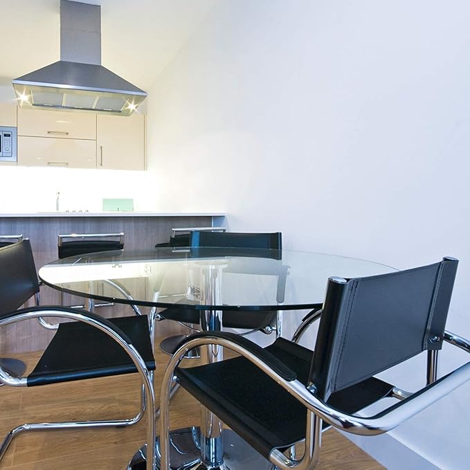 48" Inch Round Glass Table Top 1/4" Thick Flat Polish Edge Tempered by Fab Glass and Mirror