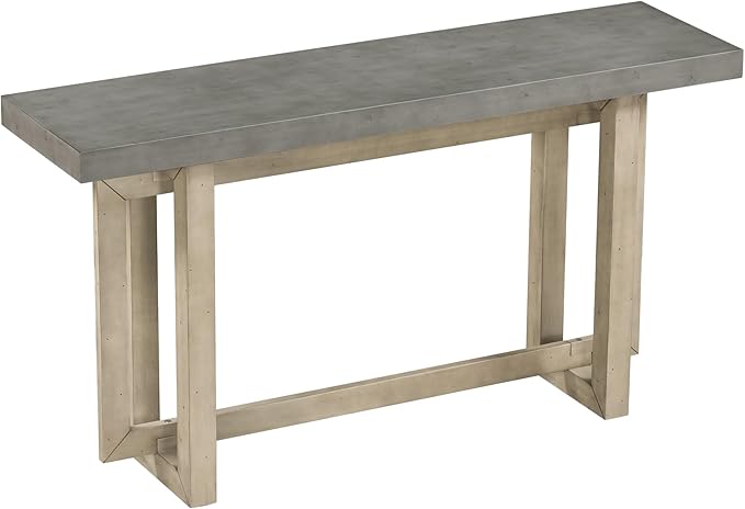 Knocbel Contemporary Console Table with Industrial-Inspired Concrete Wood Top, Minimalist Rectangular Entryway Table for Hallway Living Room Foyer Corridor, 59.1" W x 15.7" D x 31.7" H Gray