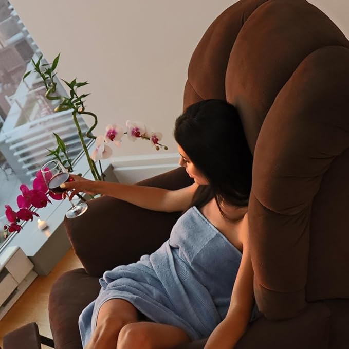 Mosobam Luxury Turkish 4pc Towel Set 30X58 16X30 Lavender Aura Oversize 700 GSM Bamboo Viscose & Aegean Turkish Combed Cotton