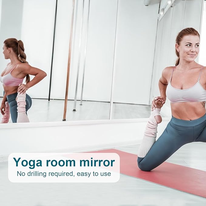 12 Pack 10x10 Inch Wall Mirror, Acrylic Mirror Tiles for Wall, Large Shatterproof Full Length Mirror, Self-Adhesive Plastic Sheets for Home Gym, Bedroom, Workout Room