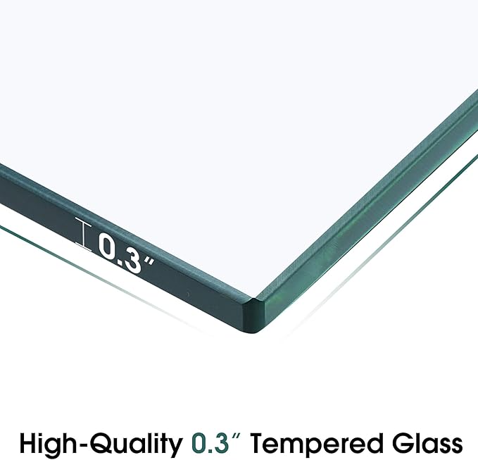 ivinta Glass Console Table with Storage, 39.4" Modern Sofa Table for Living Room, Foyer, Hallway, Bedroom 5101 (Black)