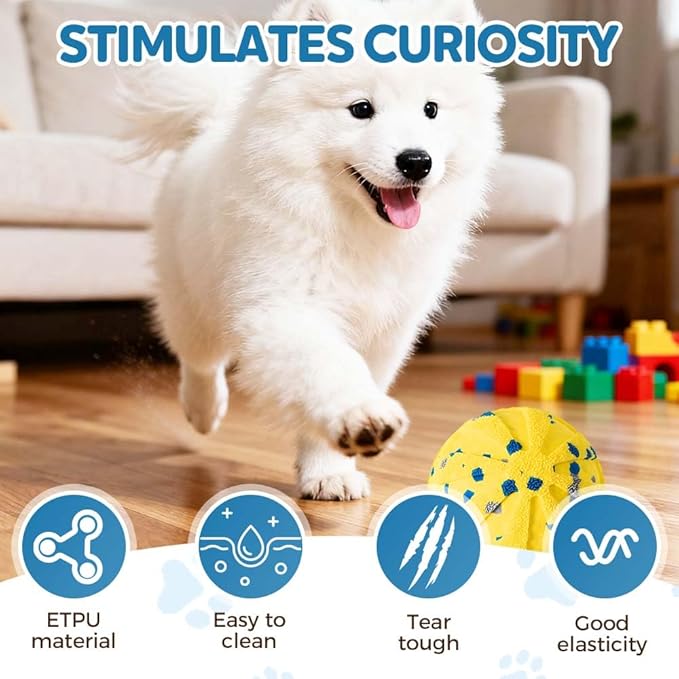 2025 Upgraded Smart Interactive Dog Ball Toy, Dog Enrichment Toys Automatic Moving Ball, Waterproof Smart Shaking Pet Bounce Electric Balls, Bouncing Electric Moving Toy Dogs (Orange)