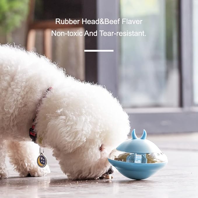 Tumbler Dog Toy Interactive Dog Treat Toy for Food Snacks Dispensing/IQ Training/Playing (Blue)
