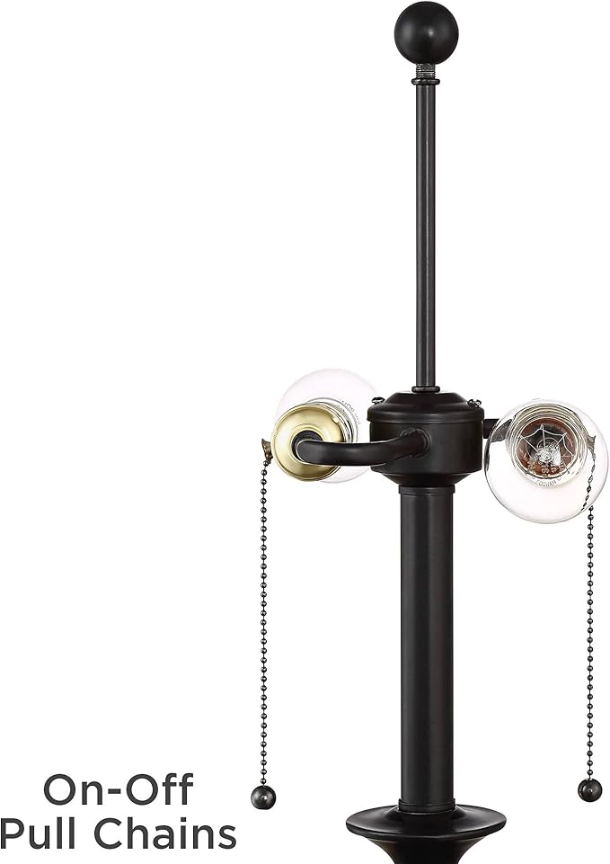 360 Lighting Spenser Traditional Floor Lamp Standing Exquisite 58" Tall Oiled Bronze Brown Metal Thin Column Off-White Linen Fabric Empire Shade for Living Room Reading House Bedroom Home