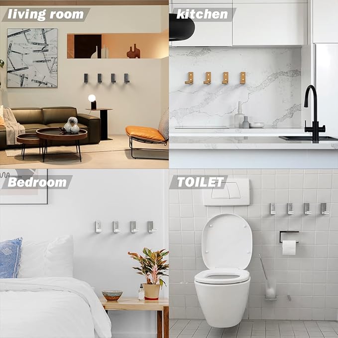 6Pcs 3'' Folding Coat Hooks Gold Foldable Hooks Aluminum Alloy Wall Hooks Headphones Holder Wall Mounted with 12pcs Screws Set for Hanging Coats, Bags, Hat, Towel, Keys