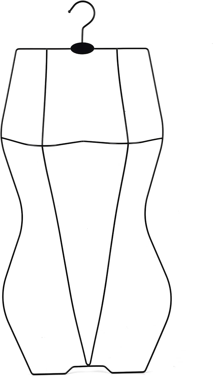 Black Full Body Shape with Chest Metal Wire Swimwear Swimsuit Hanger for Bikini Display Lingerie Hangers(10Pack，Black)