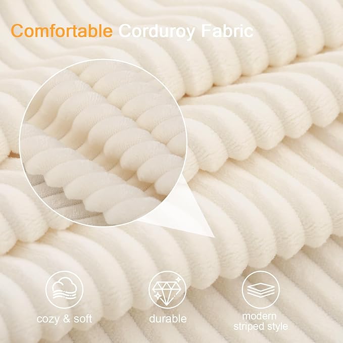 COMAX Convertible Sofa Bed Queen, Folding Floor Couch Corduroy Fold Out Couch Bed Sleeper Mattress with Back Pillows, Boneless Pull Out Loveseat Comfy Futon Lounge for Living Room Bedroom, Beige