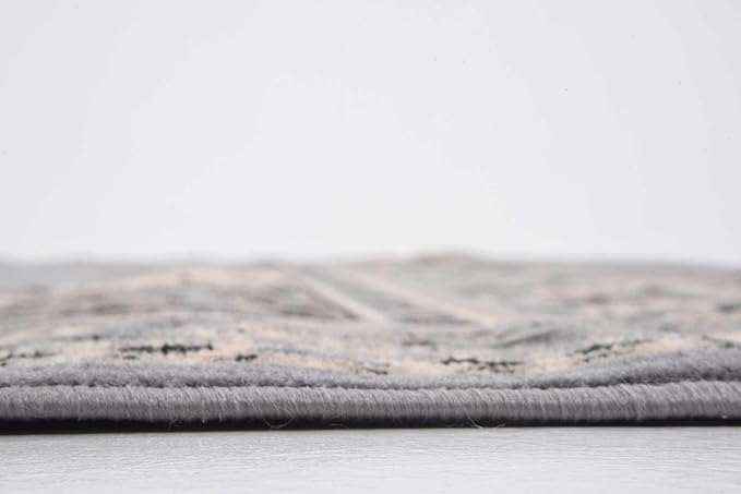 Unique Loom Reza Collection Traditional Persian Style Area Rug, 7 x 10 ft, Gray/Ivory