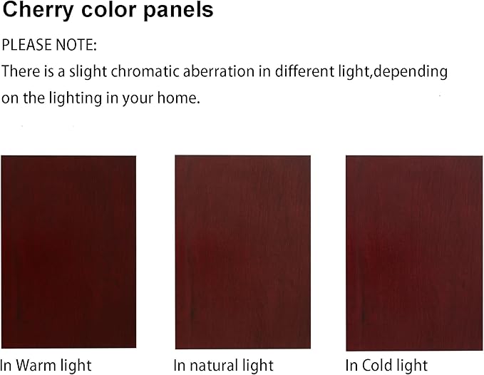 Goujxcy Lighted Curio Cabinet, Modern Floor Standing Glass Curio Cabinet Display Case Cabinet with Adjustable Shelves, Mirrored Back Panel and Tempered Glass Doors for Home/Office (Cherry)