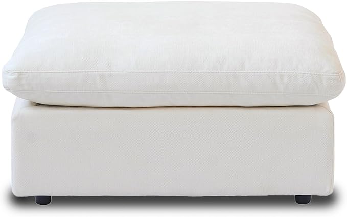 WJShome Modern Ottoman Module for Living Room, Cushion Covers Removable, Minimalist Comfy Breathable Footstool,White